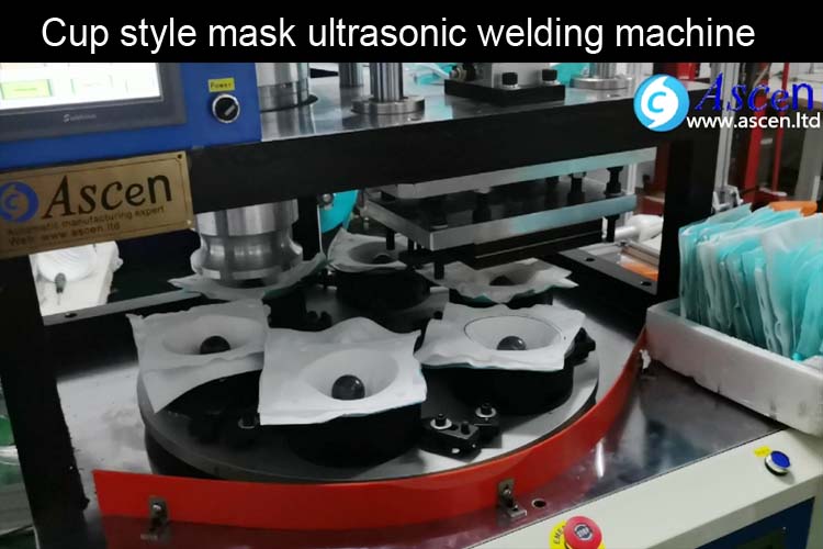 <b>ASCEN automatic cup mask making welding machine ultrasonic welding cutting operation</b>