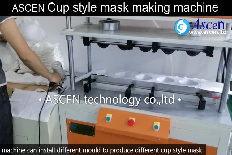 <b>Hot press forming cup mask making machine operation</b>
